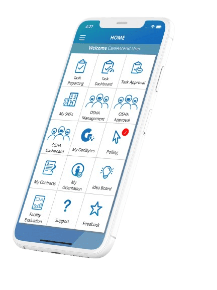 CareAscendium dashboard on Mobile